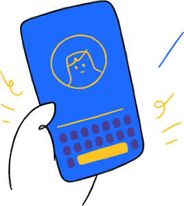 phone in hand illustration